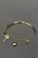 اسوارة اطفال نص سلسال شكل مفتاح وقلب ذهب صافي عيار...