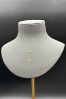 عقد دورين دائري ذهب تصميم الماس عيار 18 وزن 1 جرام