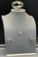 طقم دائري ذهب ايطالي عيار 18 وزن 12.2 جرام