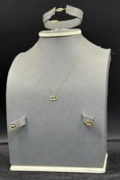 طقم ذهب تصميم الماس عيار 21 وزن 2.3 جرام