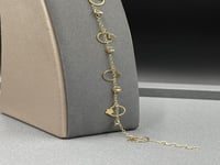 خلخال دوائر مع وردة ذهب صافي