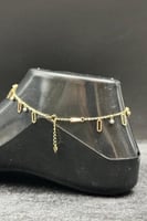 خلخال مستطيل مع كور ذهب صافي عيار 18 وزن 3.3 جرام