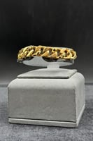 إسوارة جنزير ذهب صافي عيار 18 فخامة كورا وزن 9.5 ج...