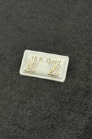 حلق طبي ذهب صافي لونين عيار 18 وزن 0.3 جرام