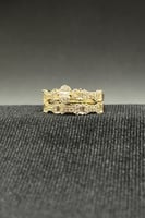 دبلة توينز ذهب مع باقيت تصميم الماس عيار 18 وزن 3....