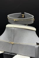 طقم وردة ذهب صافي عيار 21 وزن 1.5 جرام