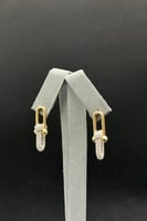 حلق جنزير ذهب تصميم الماس عيار 18 وزن 4.9 جرام