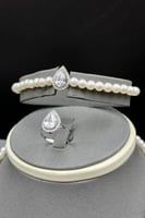 طقم لؤلؤ مع ذهب عيار 18 وزن 5.9 جرام