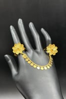 دبل خاتم وردة ذهب صافي عيار 21 وزن 9.1 جرام