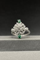 خاتم وردة ذهب ابيض تصميم الماس عيار 18 وزن 3 جرام