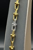 اسوارة جنزير ذهب تصميم الماس عيار 21 وزن 21.3 جرام