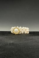 خاتم لؤلؤ مع ذهب عيار 18 وزن من 0.4 الى 0.5 جرام