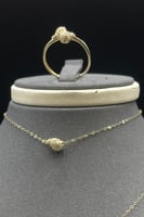 طقم شكل دمعه ذهب تصميم الماس