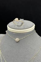 طقم ذهب ناعم عيار 18 وميض النجمة وزن 3.1 جرام