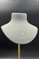 عقد دورين زهرة ذهب تصميم الماس عيار 18 وزن من 1 ال...