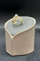 دبلة توينز ذهب مع فص سوليتير عيار 18 وزن 2.6 جرام