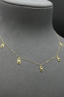 شوكر مستطيل ذهب تصميم الماس عيار 21