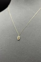 عقد مستطيل ذهب تصميم الماس عيار 18 وزن 0.3 جرام