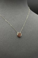 عقد احمر ذهب تصميم الماس عيار 18 وزن 0.7 جرام