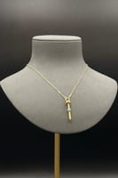 عقد مسمار ذهب صافي ملون ايطالي