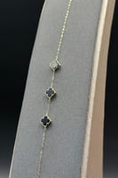 اسوارة وردة ذهب مع صدف اسود