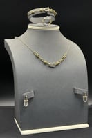 طقم جنزير ذهب تصميم الماس عيار 18 وزن 16.8 جرام