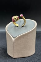 اسوارة مع خاتم ذهب تصميم الماس عيار 18 وزن 17.5 جر...