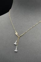 عقد T ذهب تصميم الماس عيار 18 وزن 1.6 جرام