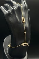 كف ذهبي مستطيل تصميم الماس بوزن 6.1 جرام