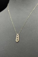 عقد ذهب تصميم الماس عيار 18 وزن 0.8 جرام