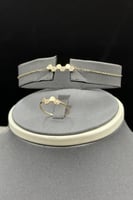 طقم خلية ذهب تصميم الماس عيار 18 وزن 6.6 جرام