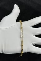 إسوارة جنزير ذهب عيار 18 ألماس لين وزن 8.5 جرام بت...