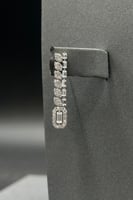 طقم ذهب ابيض باقيت مربعات بتصميم الماسي بوزن 19.7...