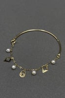 اسوارة اطفال نص سلسال شكل قفل ذهب مع لؤلؤ عيار 18...