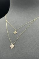 عقد وردة دورين ذهب تصميم الماس عيار 18 وزن من 0.7...