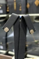 حلق ذهب ورده تصميم الماس