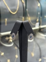 حلق بيضاوي ذهب تصميم الماس