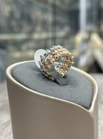 دبلة مرامي ذهب تصميم الماس ثلاثة الوان