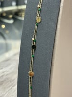 اسوارة ذهب عيار 18 شوطين شكل سداسي ملون بتصميم فخم