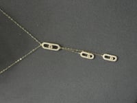 عقد ثلاث مستطيلات ذهب تصميم الماس