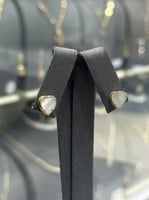 حلق قلب مع فص ملون