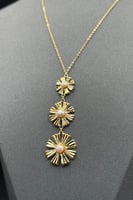 عقد رموش الذهب نازل ثلاثي ( عدة الوان ) عيار 21 وز...