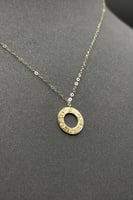 عقد دائرة ذهب صافي عيار 18 وزن 0.7 جرام