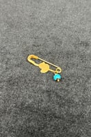 بروش اطفال بطه ذهب مع صدف فيروزي عيار 21 وزن 0.7 ج...