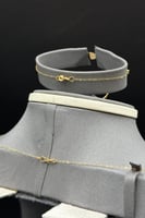 طقم وردة ذهب صافي عيار 21 وزن 2.1 جرام