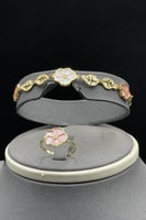 سلسال دبل طقم ورد الطائف ذهب ايطالي عيار 18 وزن 15...