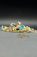 خاتم ذهب ورده مع صدف ملون انيق للغاية