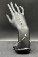 كف دمعة ذهب مع صدف أخضر عيار 18 وزن 1.6 جرام