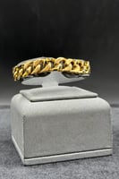 إسوارة جنزير ذهب صافي عيار 18 فخامة كورا وزن 9.5 ج...