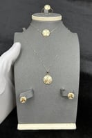 طقم دائري ذهب تصميم الماس عيار 18 وزن 4.9 جرام